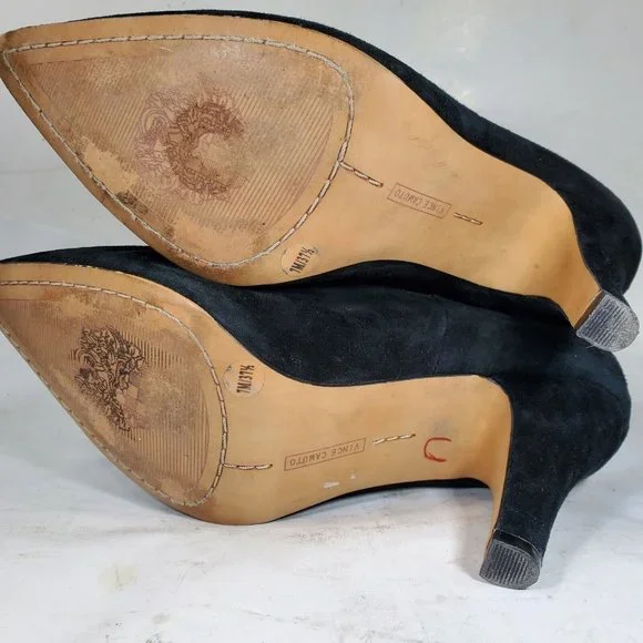 Vince Camuto Bristol Foxy Black Suede Pull-On Ankle Booties Women Size 7 US - Picture 8 of 9